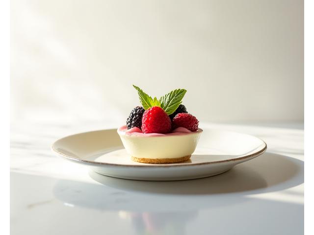 천연 감미료로 만든 아름다운 저당 디저트 플레이트