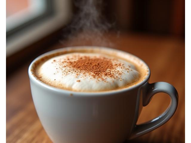 거품이 풍성한 한성 브루 & 블룸 카푸치노