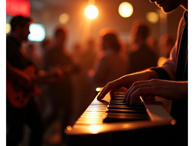 매월 셋째 금요일 한성 브루 & 블룸에서 열리는 재즈 나이트 포스터, 재즈 연주자와 관객