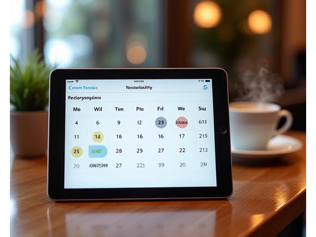 예약 가능한 날짜와 시간이 표시된 달력
