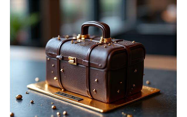 직장인 컨셉과 승진 축하 문구가 담긴 기념 케이크