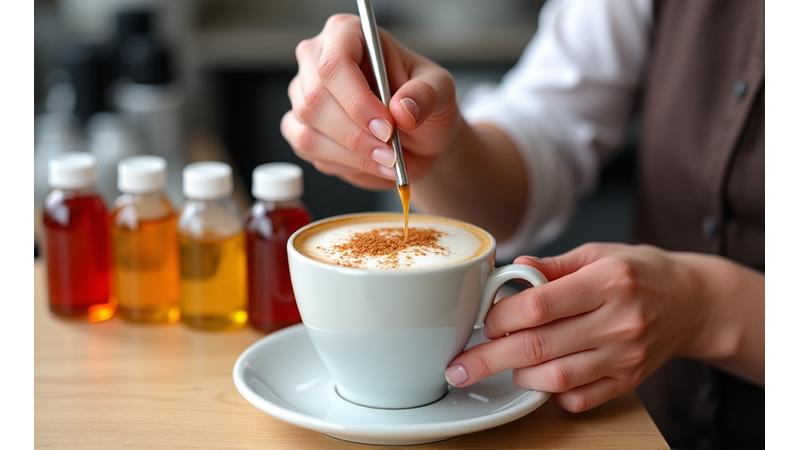 바리스타가 고객의 취향에 맞춰 음료를 커스터마이징하는 모습